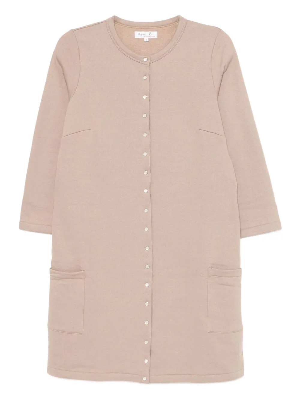 agnès b.  robe en coton à boutons pression | tons neutres | Image 1