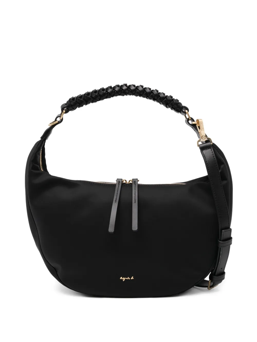 agnès b. braided-handle shoulder bag - Black