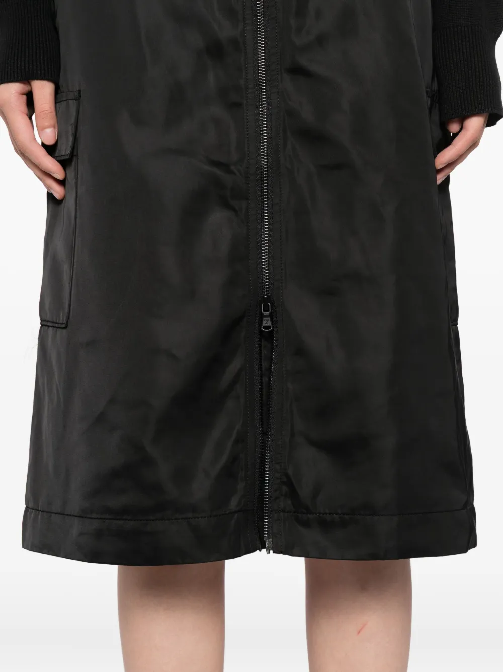 Sport B. By Agnès B. Front-zip Midi Skirt In Black