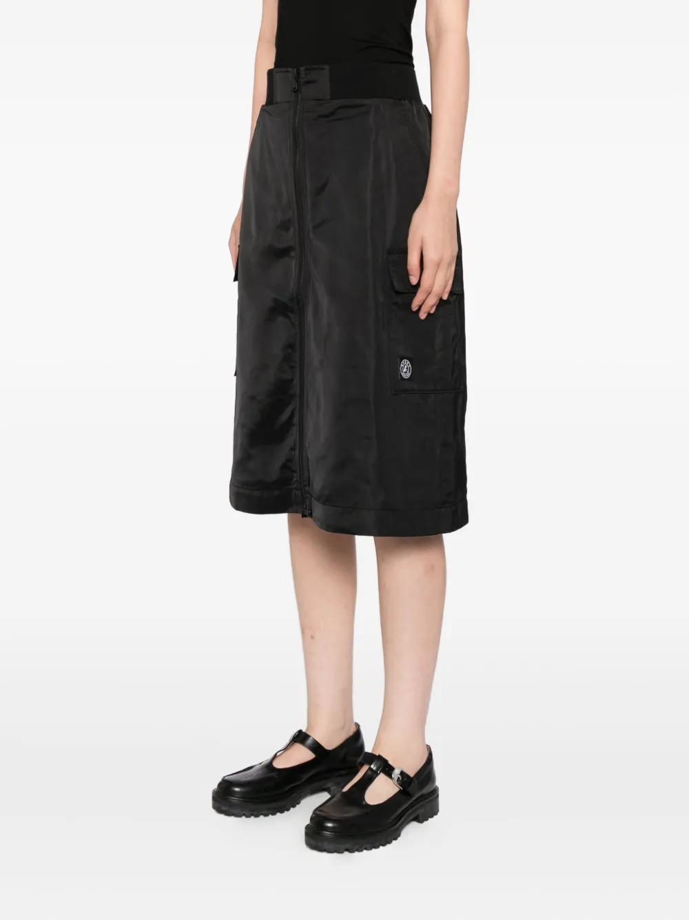 Sport B. By Agnès B. Front-zip Midi Skirt In Black