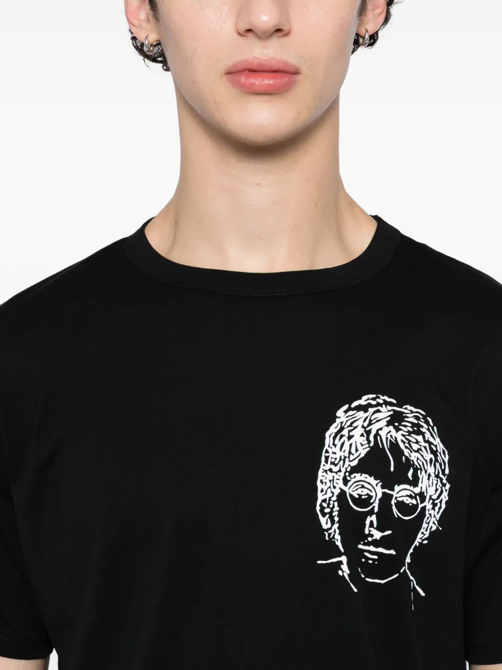 Agnès B. X Rafael Gray Cotton T-shirt In Black