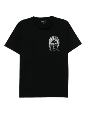 Agnès b. graphic-print T-shirt | Black | FARFETCH GE