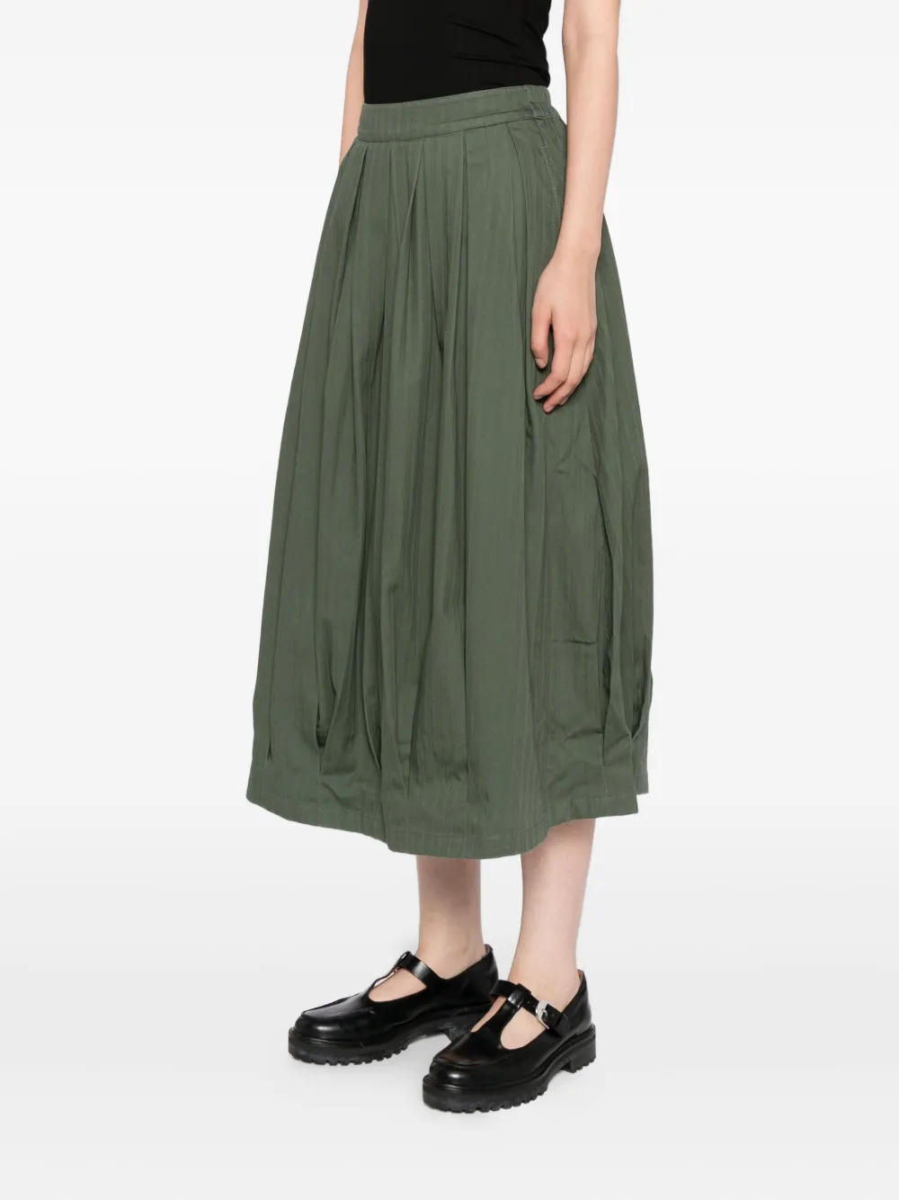 Sport B. By Agnès B. Pleated Cotton Skirt In Green