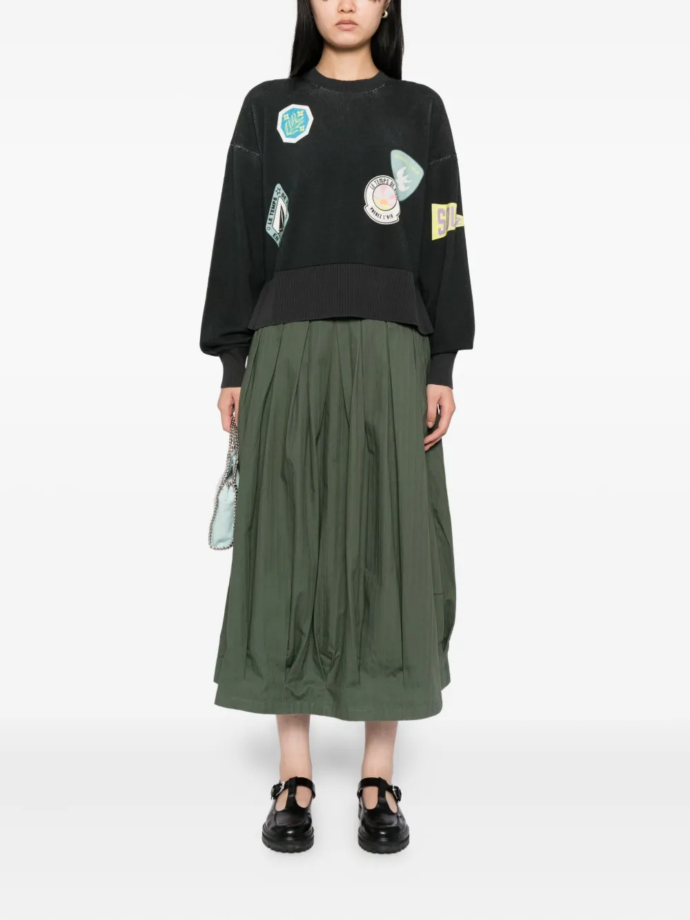 Sport B. By Agnès B. Pleated Cotton Skirt In Green