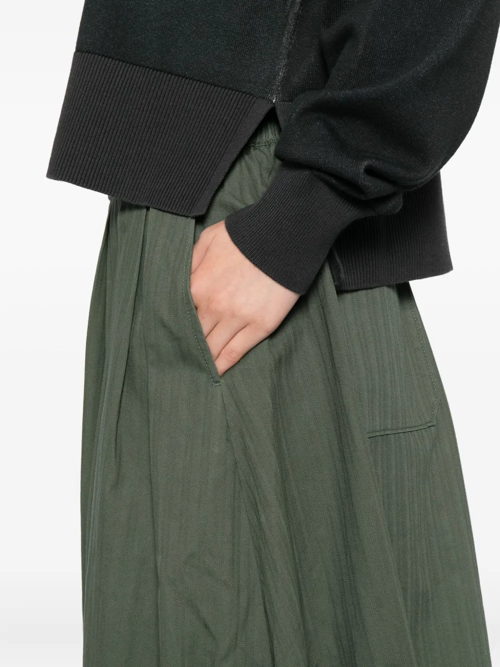 Sport B. By Agnès B. Pleated Cotton Skirt In Green
