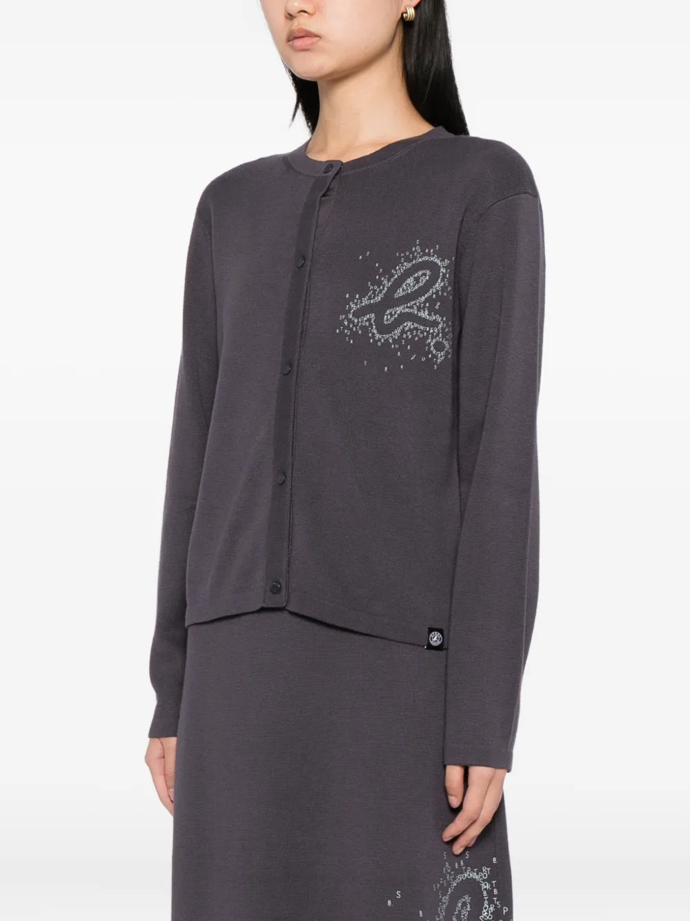 Sport B. By Agnès B. Logo Cardigan In Gray
