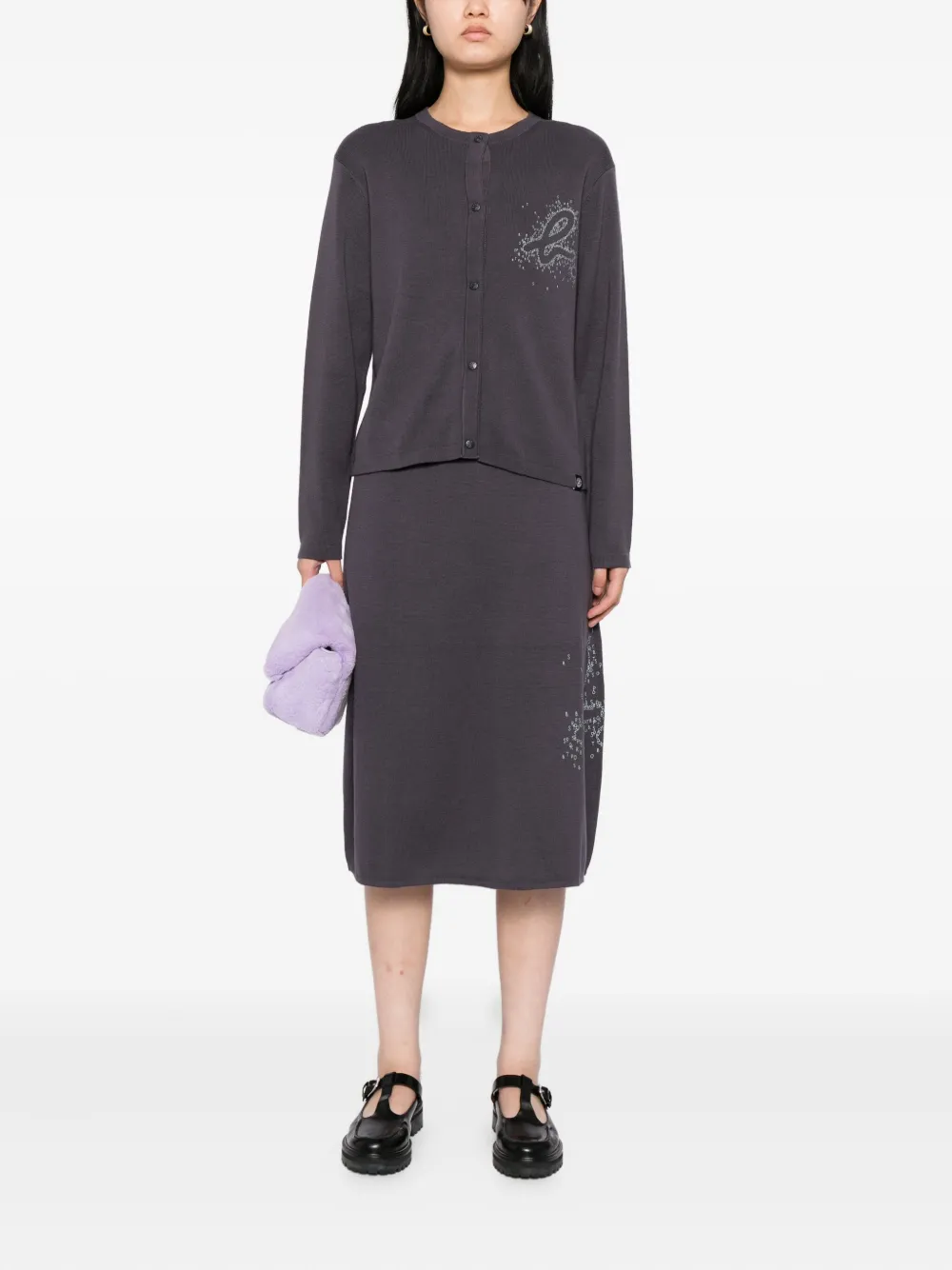 Sport B. By Agnès B. Logo Cardigan In Gray