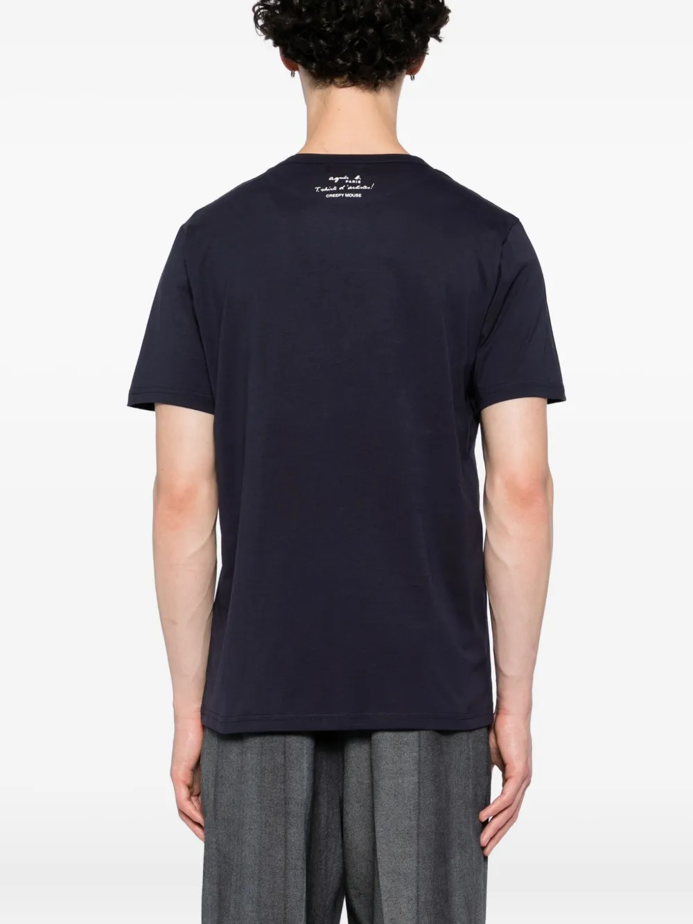 Agnès B. X Creepy Mouse Brando T-shirt In Blue