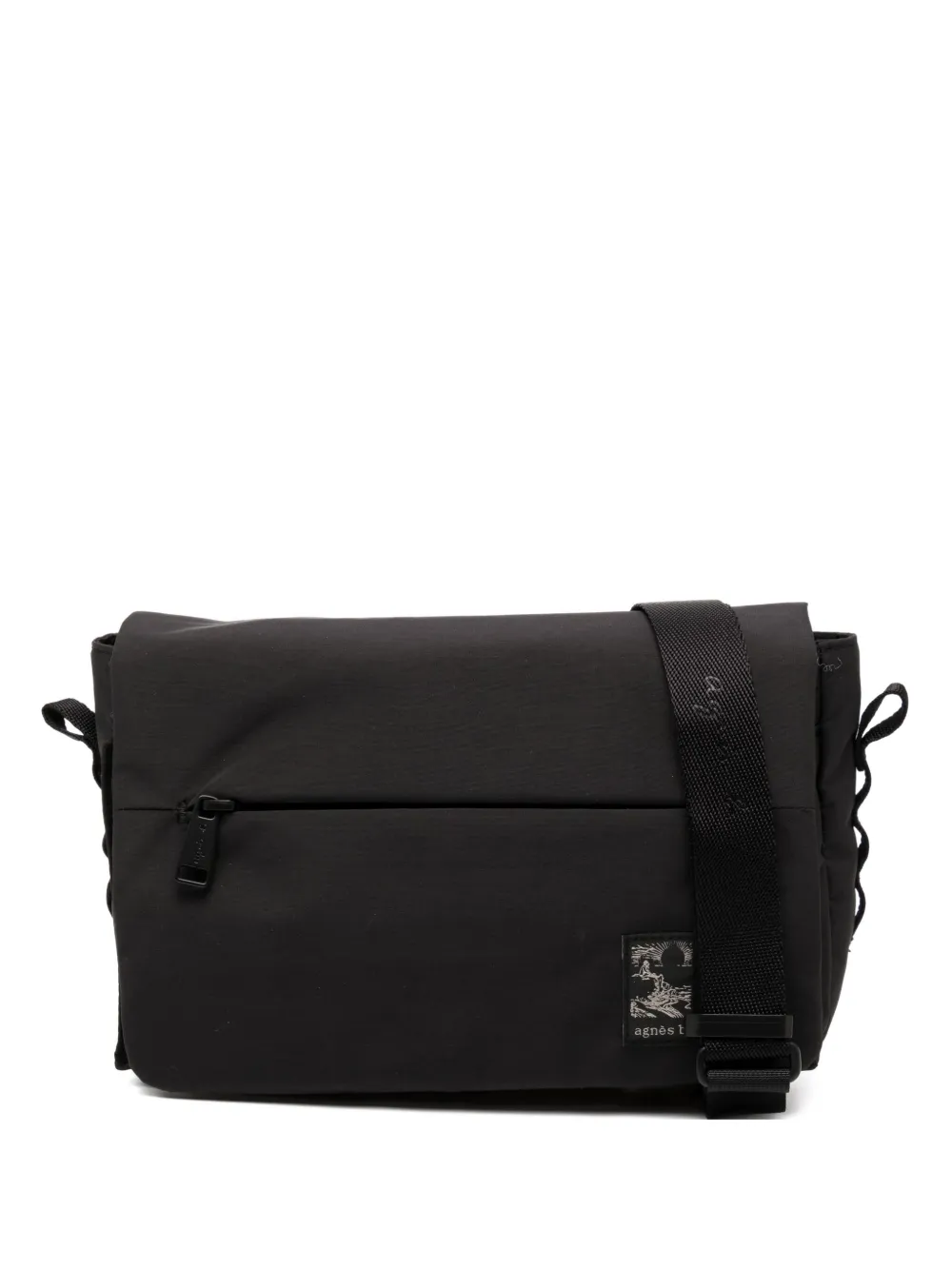 Agnès B. Logo-patch Messenger Bag In Black