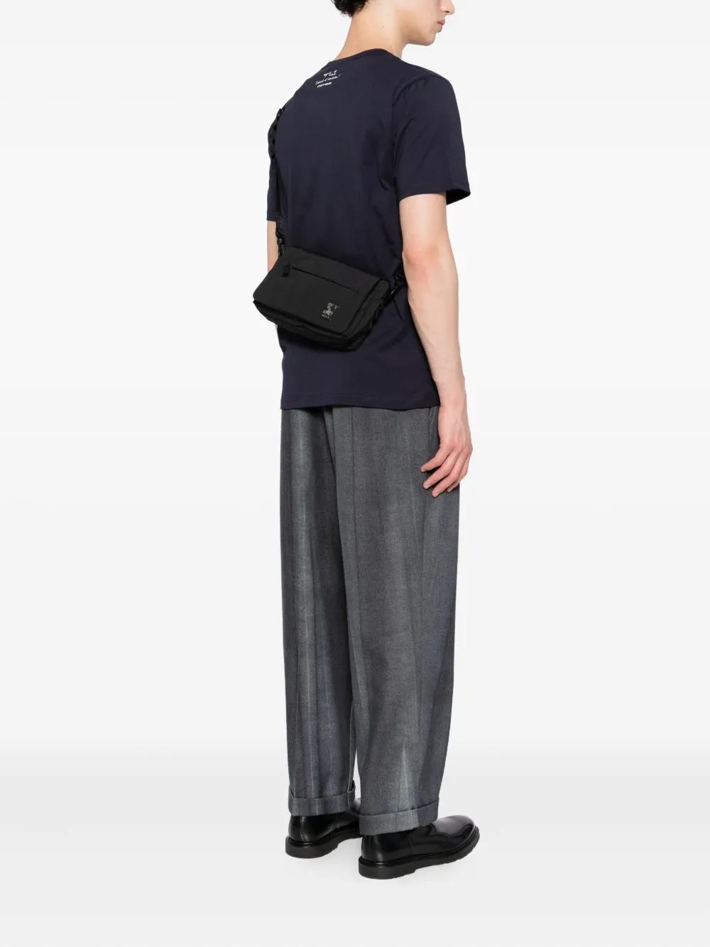 Agnès B. Logo-patch Messenger Bag In Black