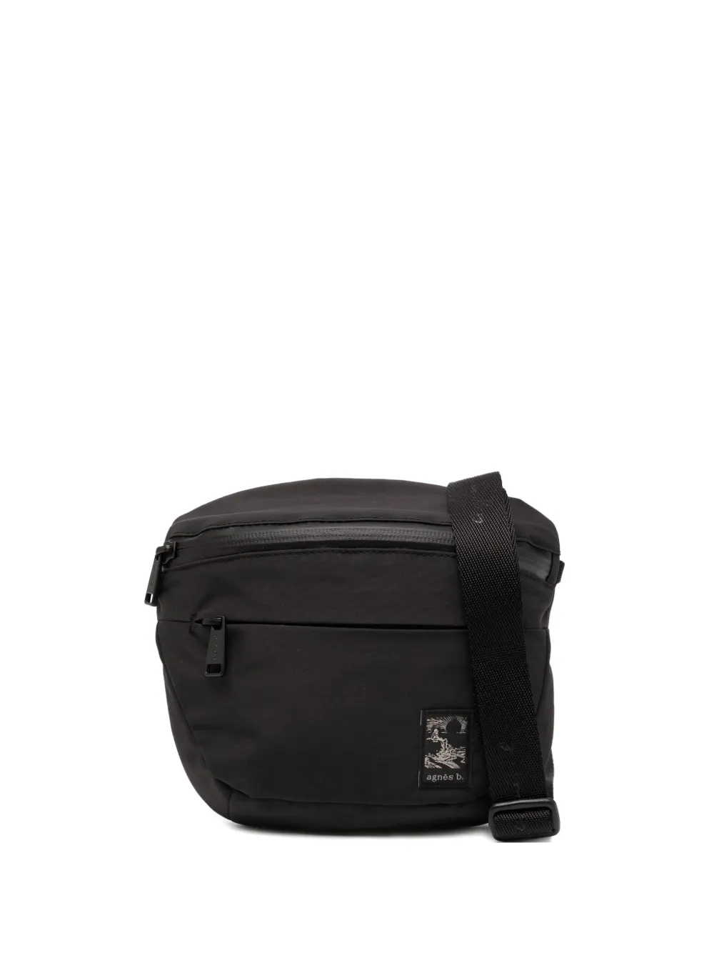 agnès b.  logo-patch messenger bag | Black | Image 1