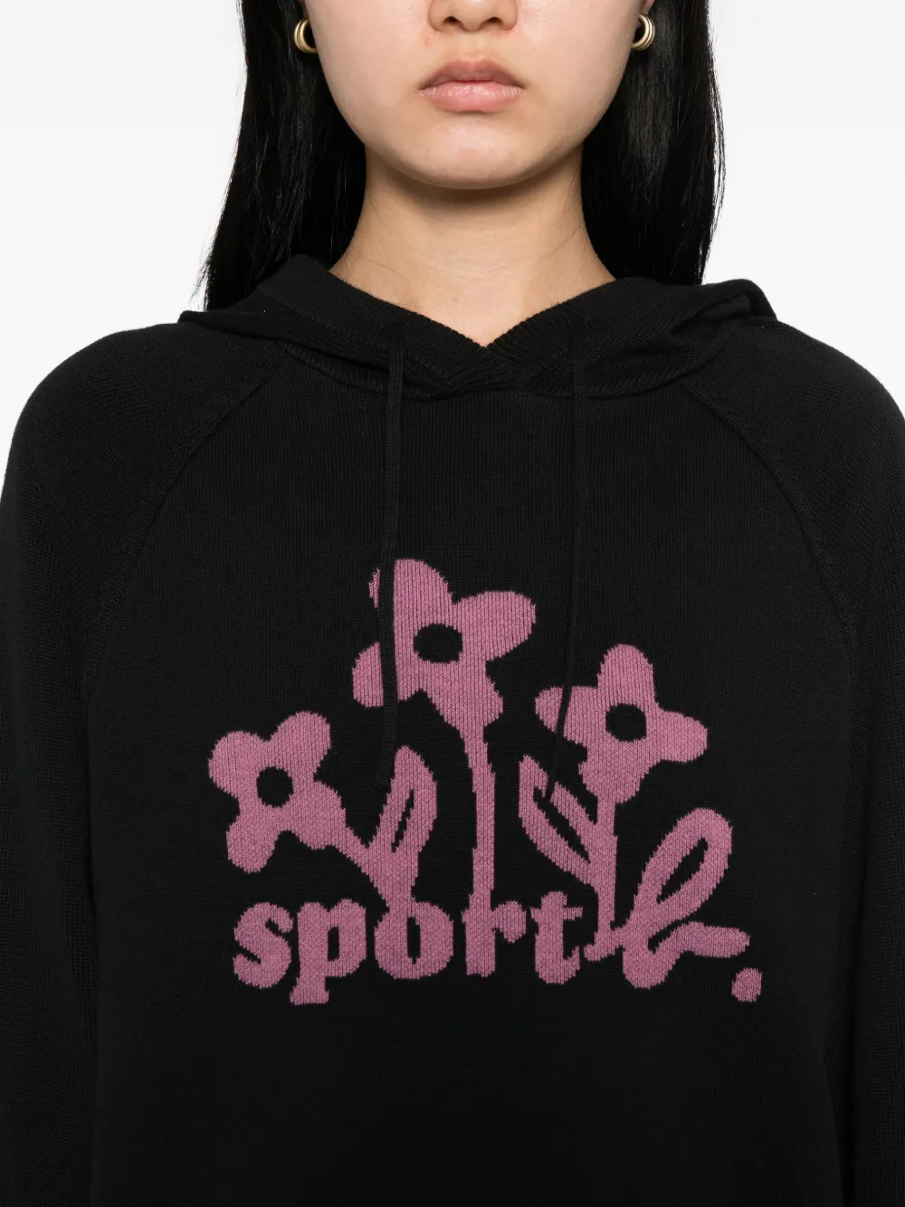 Sport B. By Agnès B. Knitted Hoodie In Black