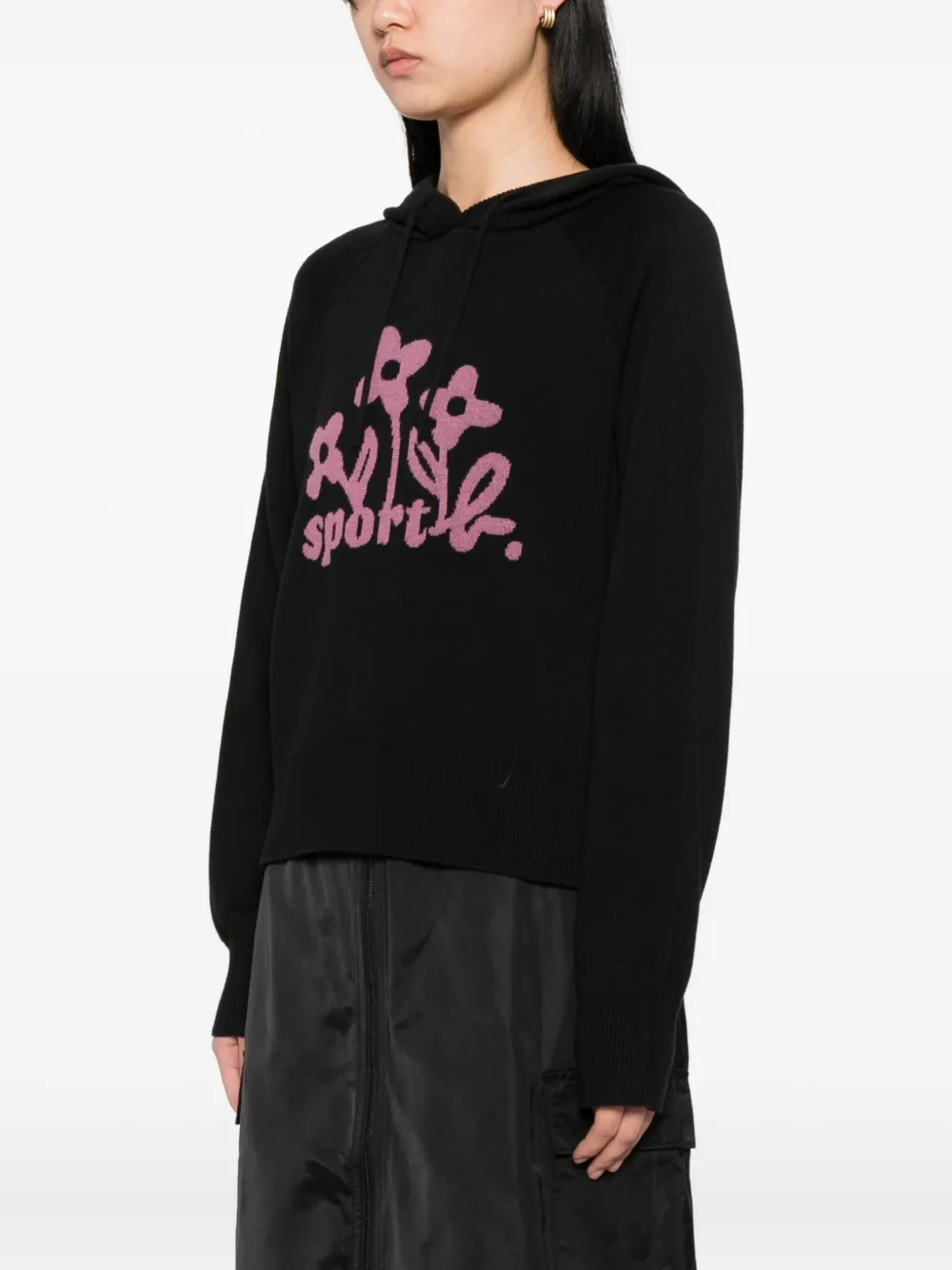 Sport B. By Agnès B. Knitted Hoodie In Black