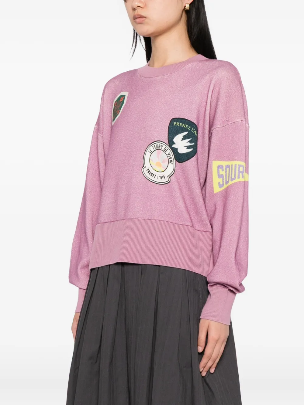 Sport B. By Agnès B. Badge Sweater In Pink