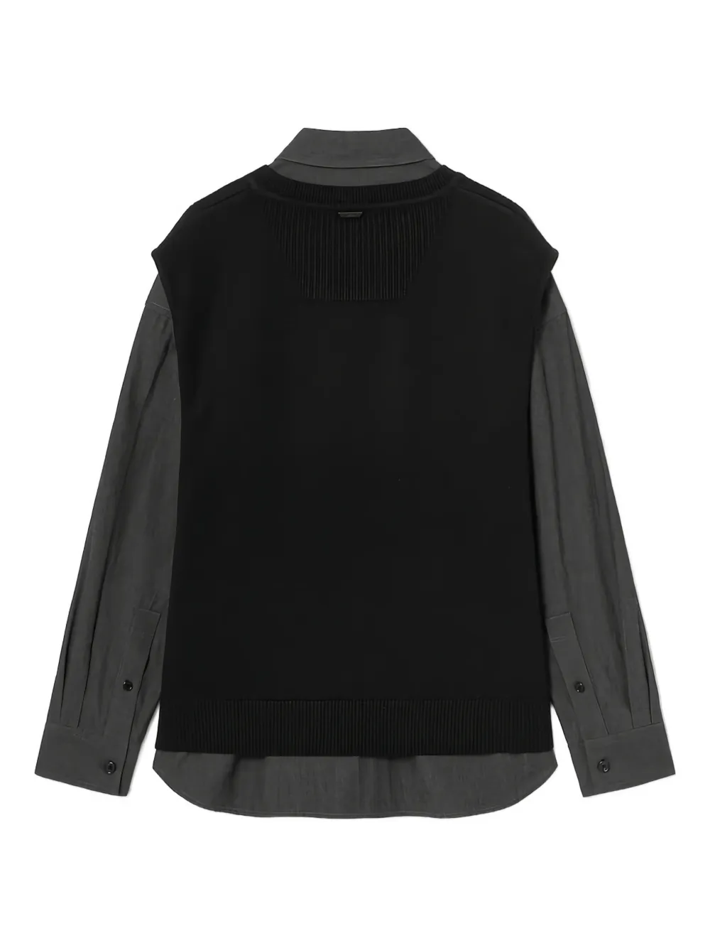 Juun.J knitted layered shirt - Zwart