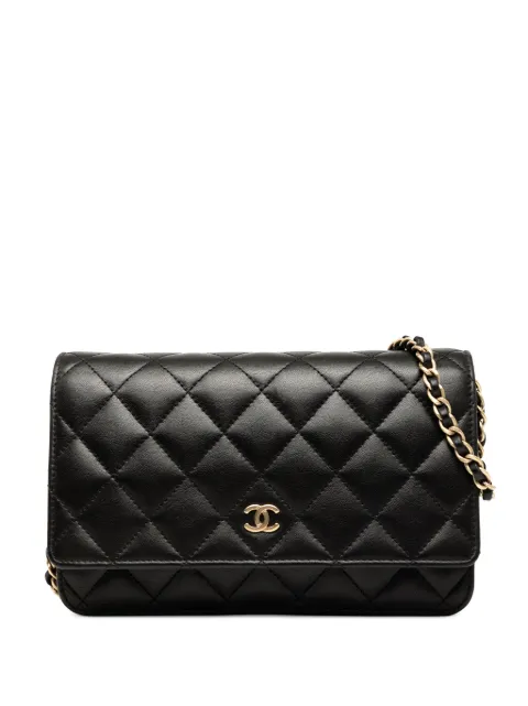 CHANEL Pre-Owned Borsa a tracolla CC in pelle di agnello trapuntata con catena 2014