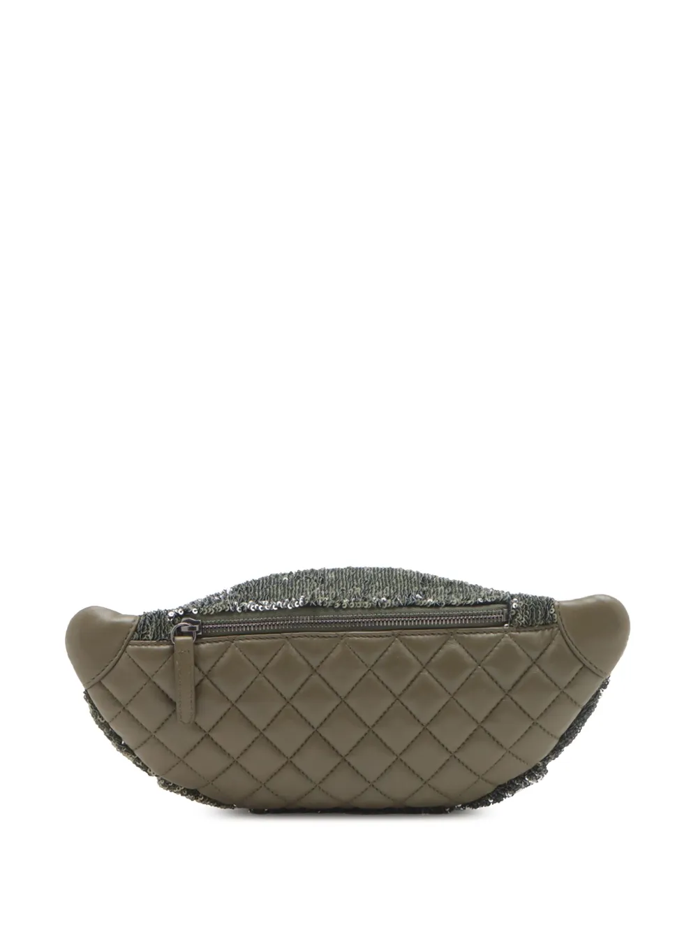 Pre-owned Chanel 2016-2017 Sequin And Quilted Lambskin Coco Cuba Waist Bag Belt Bag In Brown