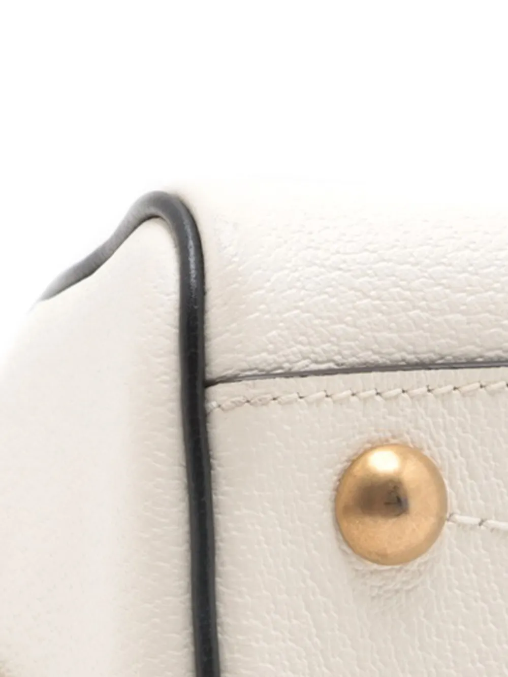 Pre-owned Gucci 2016-2025 Adidas Mini Textured Dollar Calfskin Logo Web Duffle Bag Satchel In White