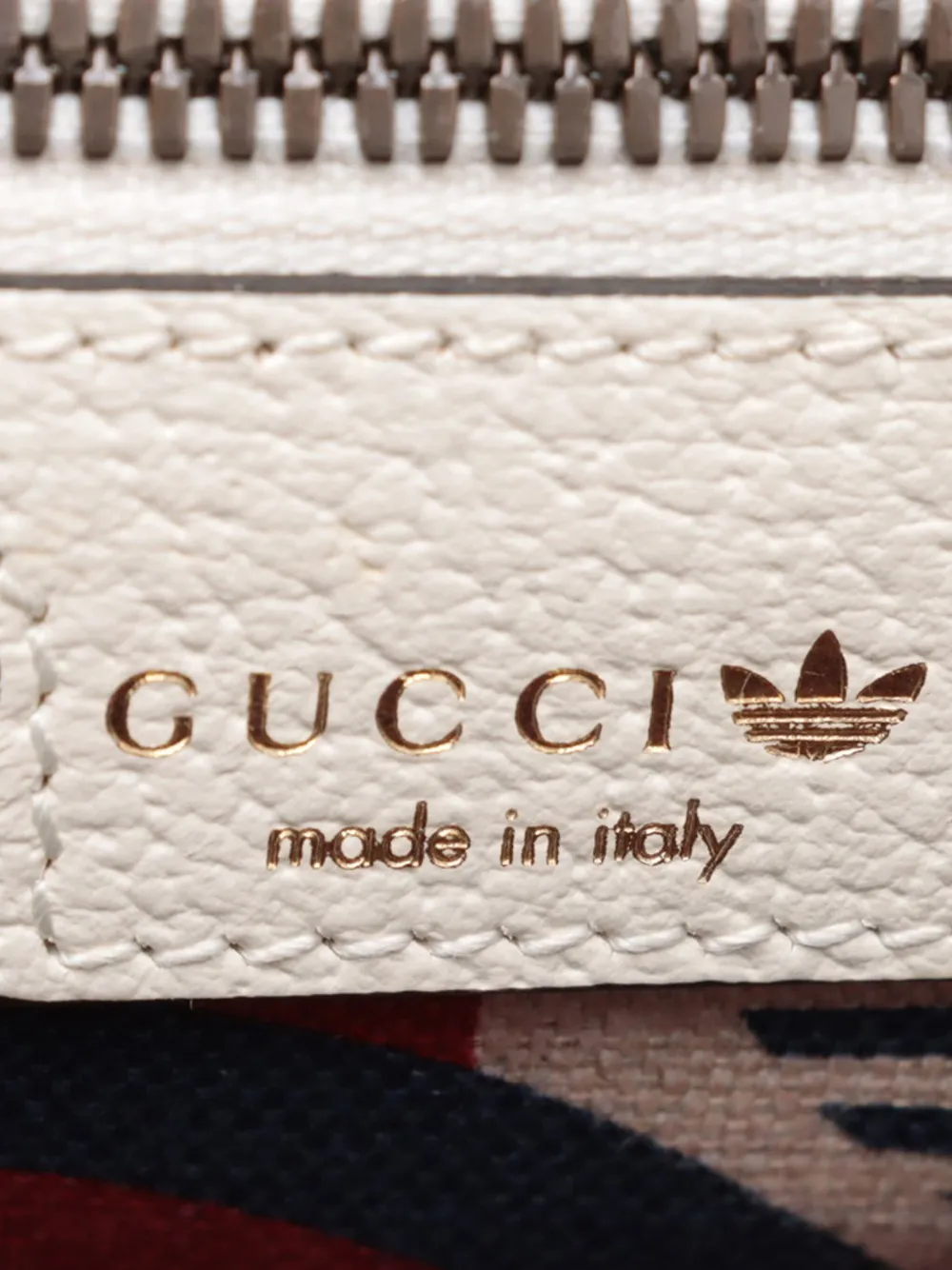 Pre-owned Gucci 2016-2025 Adidas Mini Textured Dollar Calfskin Logo Web Duffle Bag Satchel In White