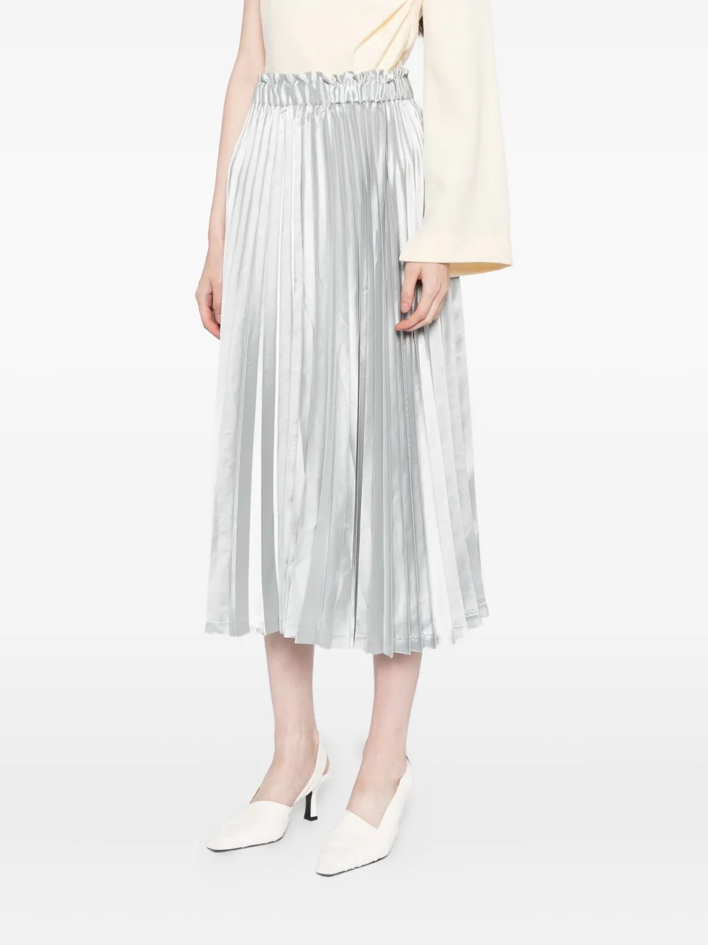 To B. By Agnès B. Pleated Skirt In Gray