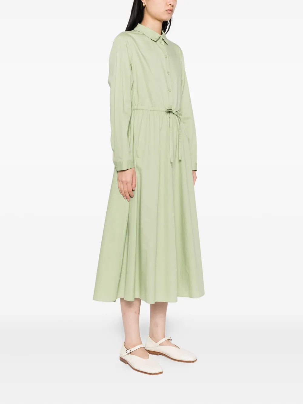To B. By Agnès B. Drawstring Shirt Dress In Green