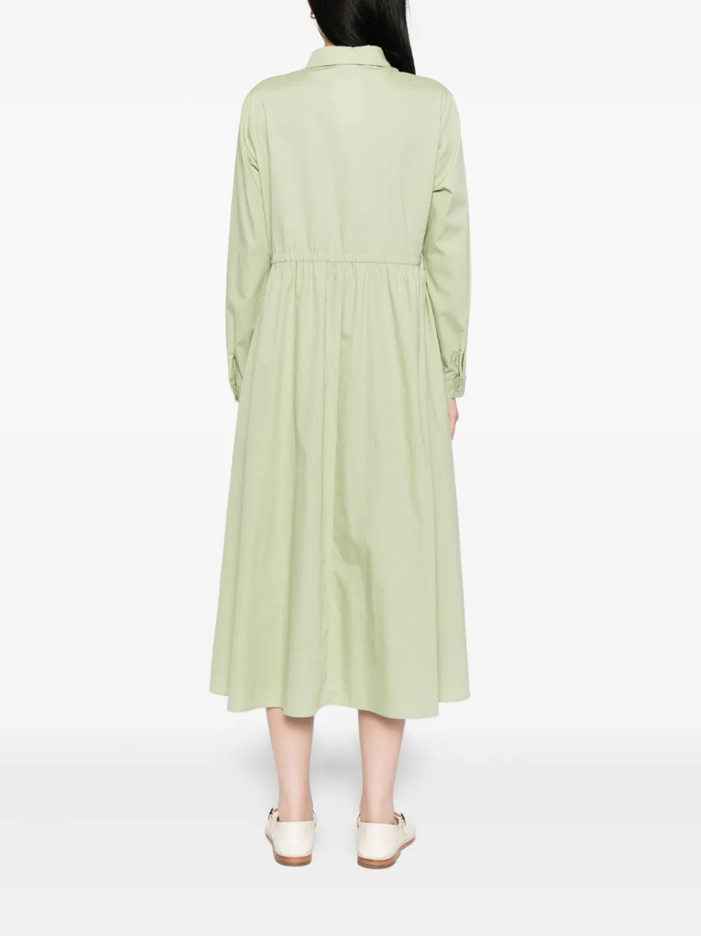 To B. By Agnès B. Drawstring Shirt Dress In Green