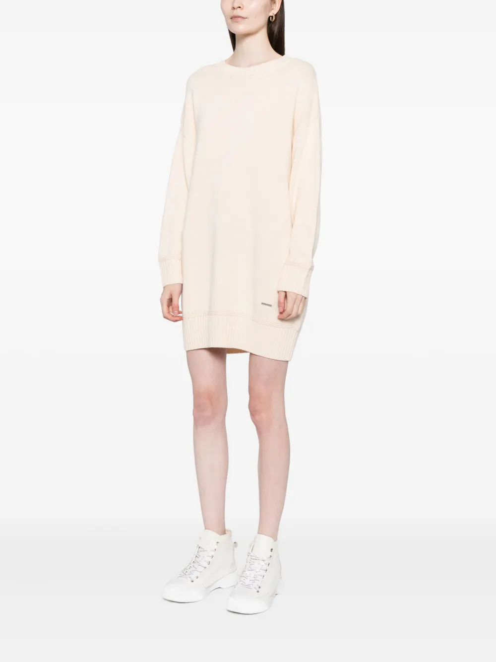 To B. By Agnès B. Logo Knitted Dress In Neutral
