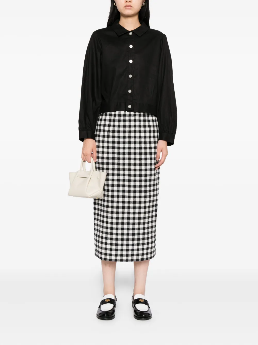 To b. by agnès b. Cropped blouse - Zwart