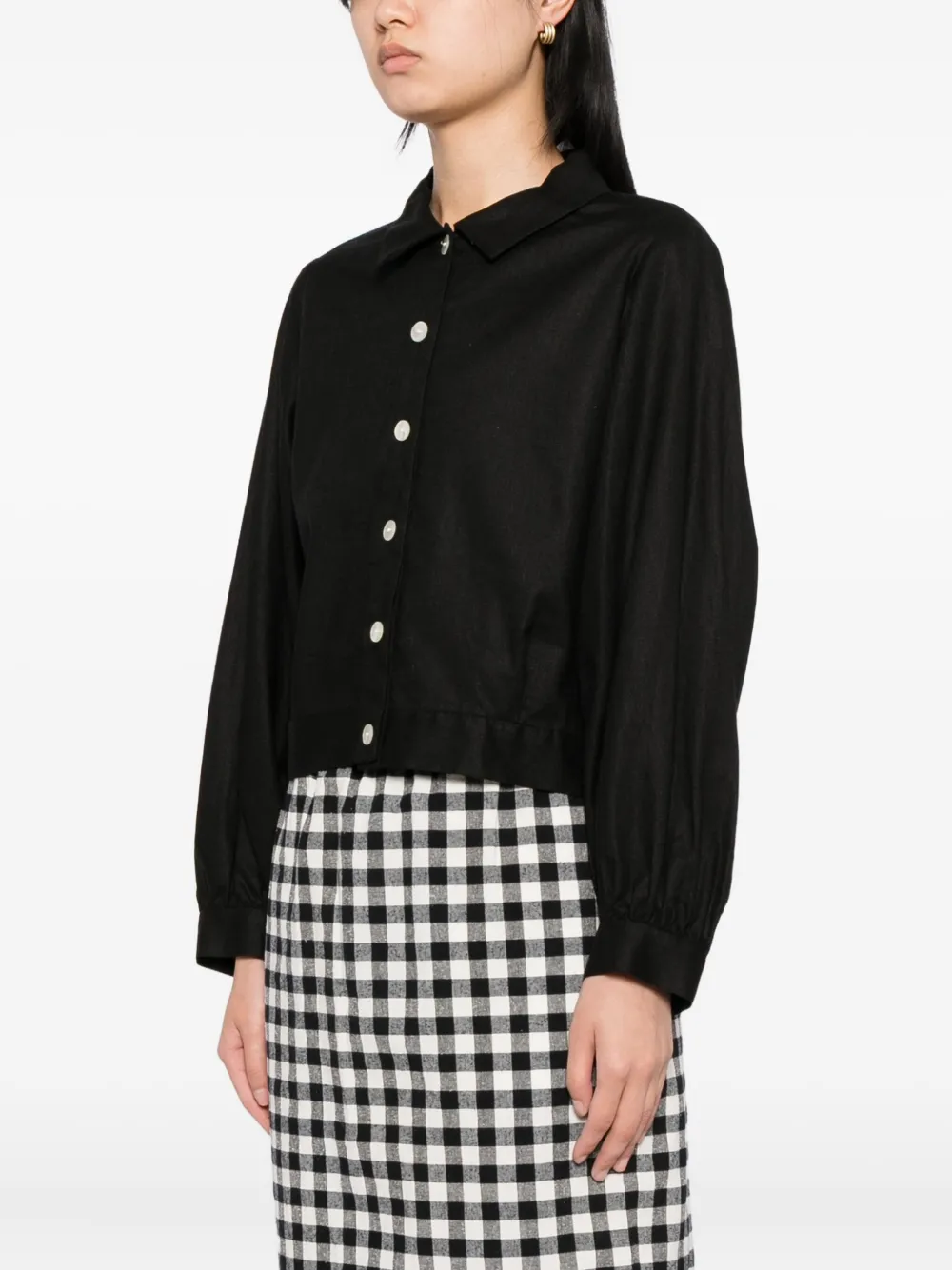 To b. by agnès b. Cropped blouse Zwart
