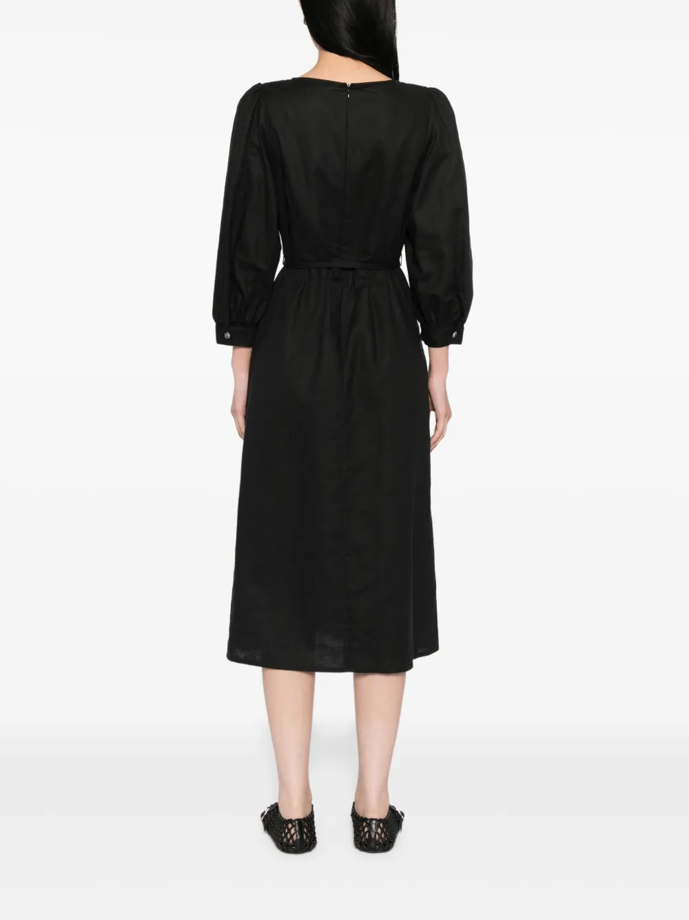 To b. by agnès b. Jurk met V-hals Zwart