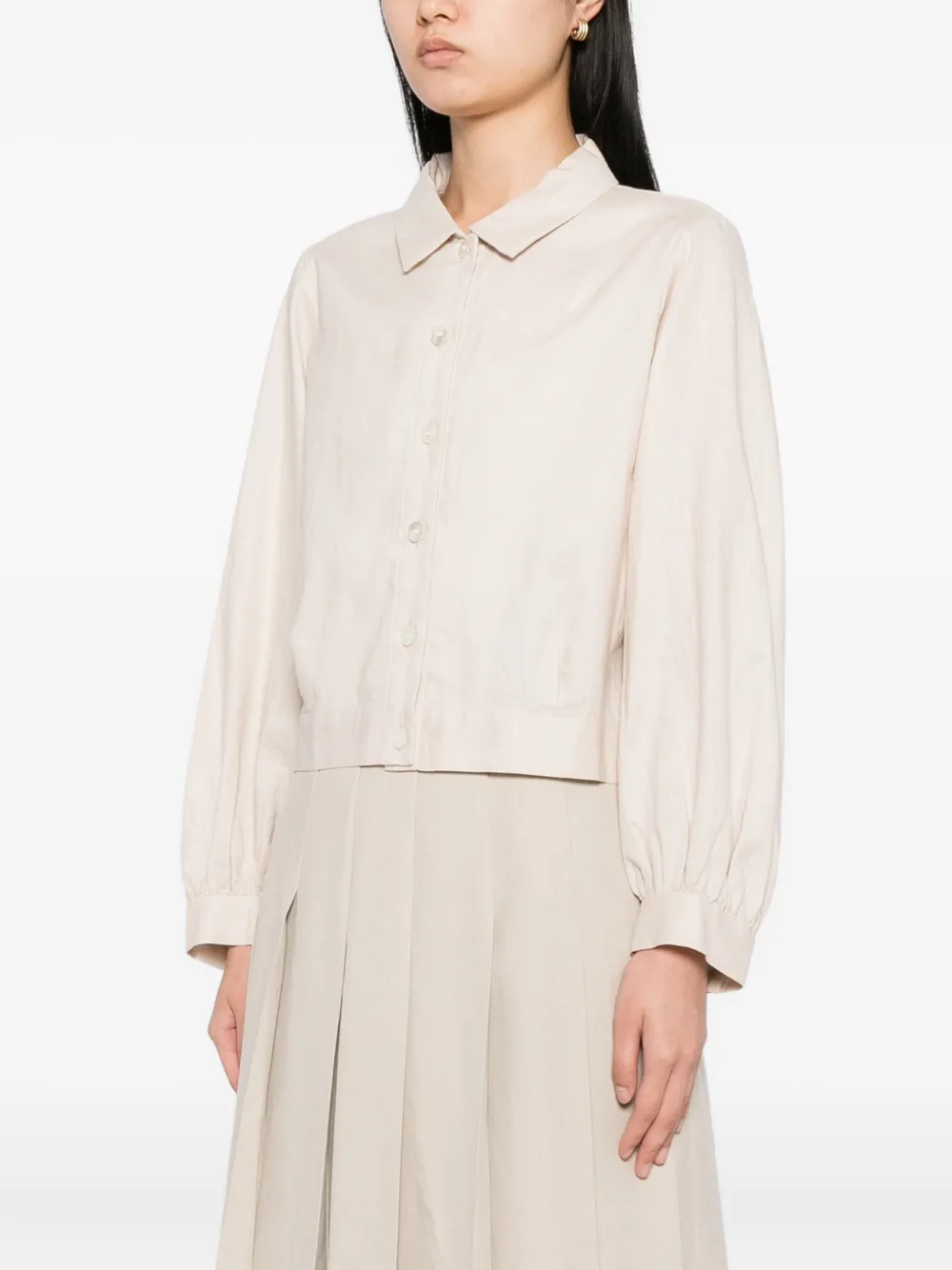 To b. by agnès b. Cropped blouse Beige