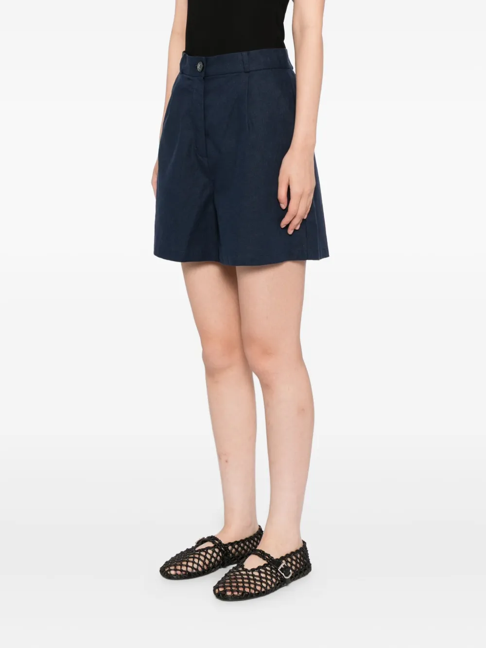 To B. By Agnès B. Canvas Shorts In Black