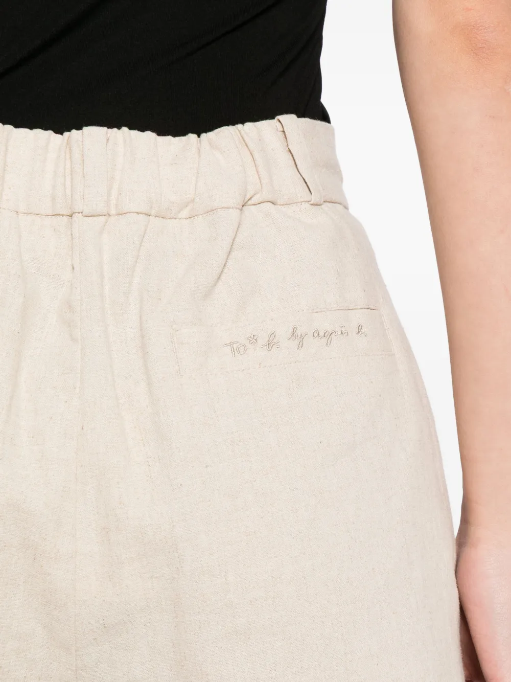 To B. By Agnès B. Canvas Shorts In White