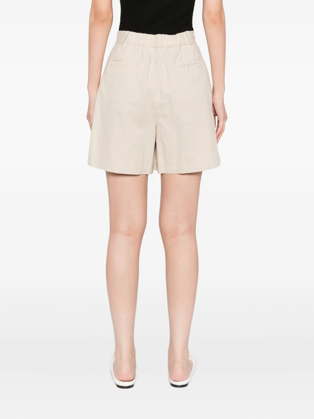 To B. By Agnès B. Canvas Shorts In White