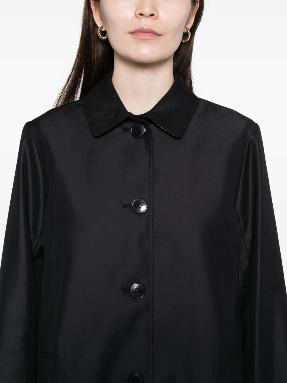 To B. By Agnès B. Buttoned Coat In Black