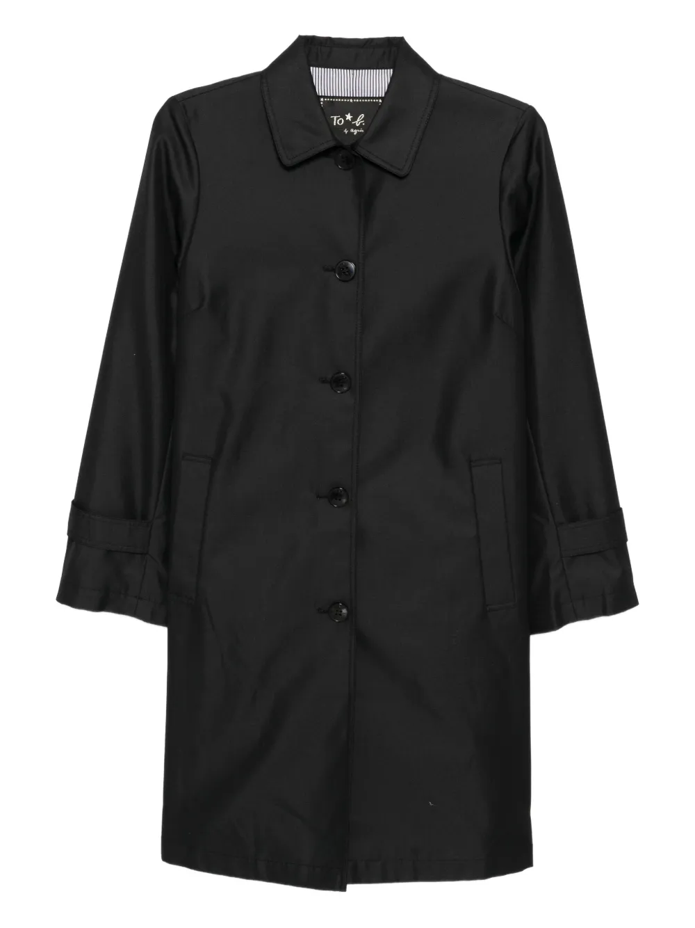 To b. by agnès b. buttoned coat | Black | Image 1
