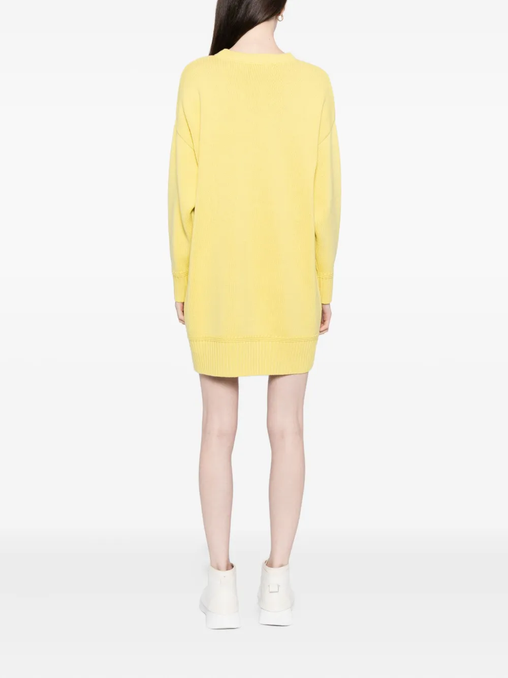To B. By Agnès B. Logo Knitted Dress In Yellow