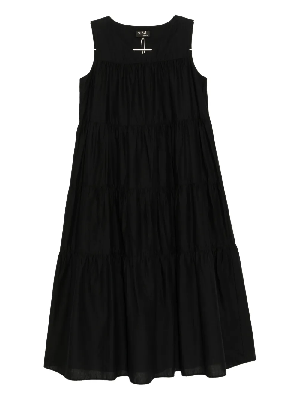 To B. By Agnès B. Tiered Cotton Dress In Black