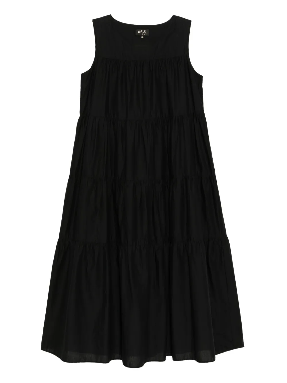 To b. by agnès b. vestido de algodón a capas | negro | Image 1