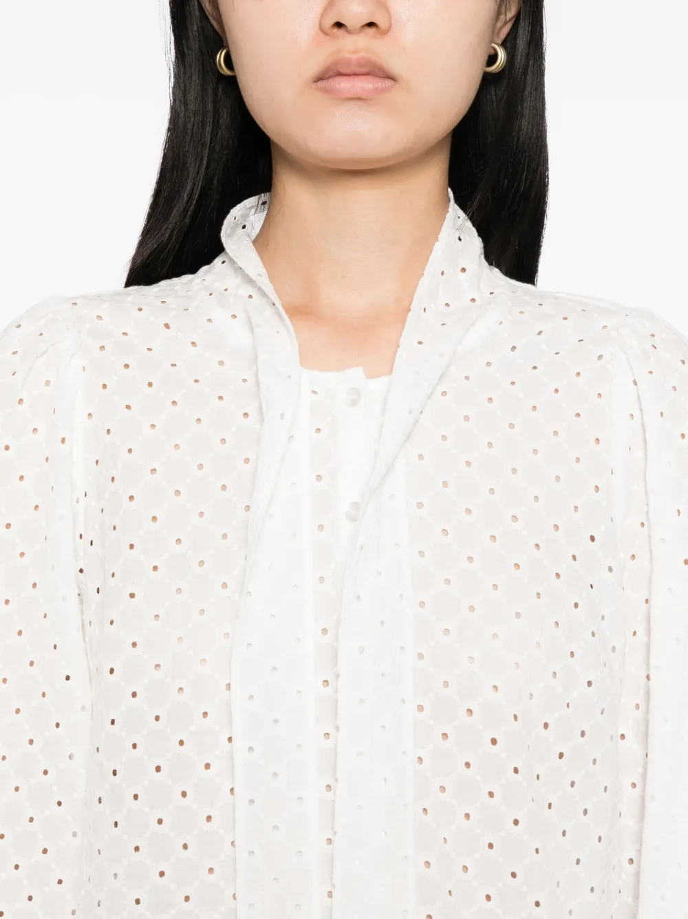 To b. by agnès b. Blouse met ringlets Wit