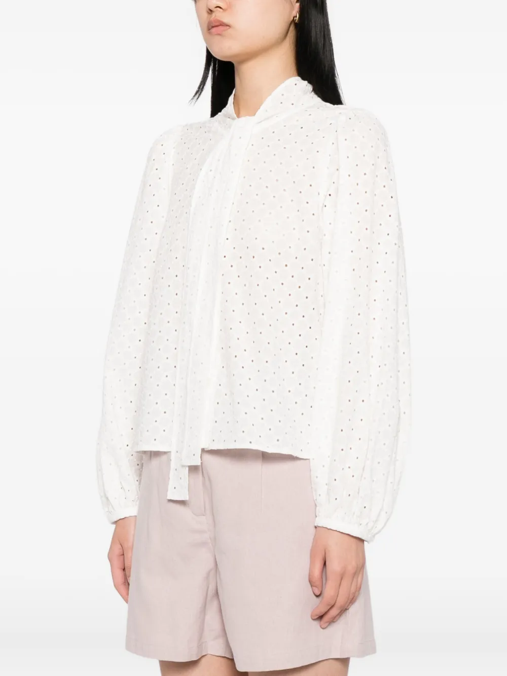 To b. by agnès b. Blouse met ringlets Wit