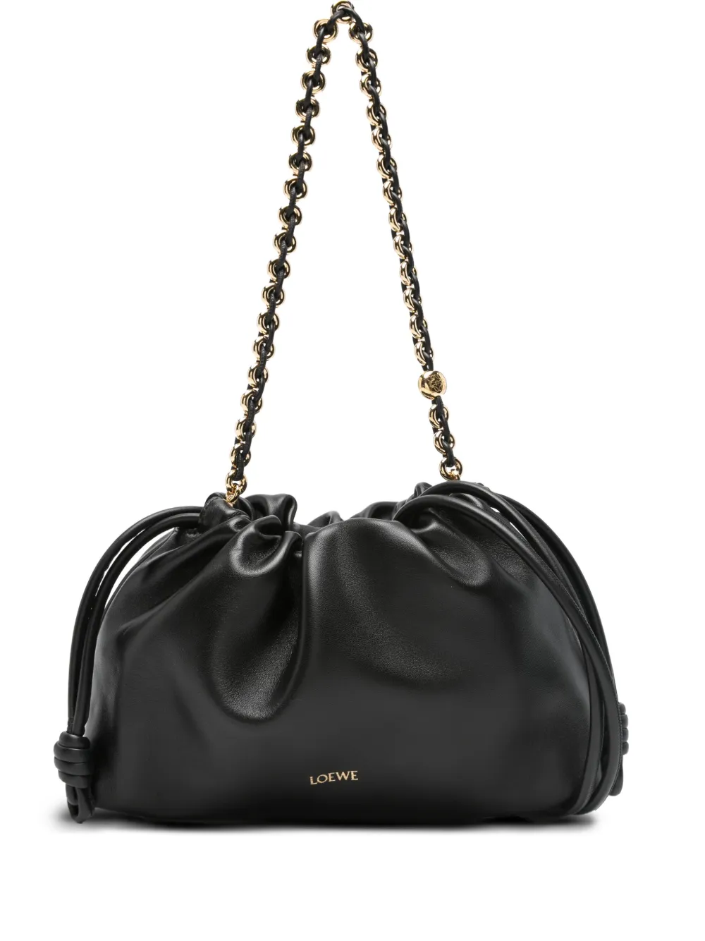 LOEWE Clutch Flamenco media con coulisse - Nero