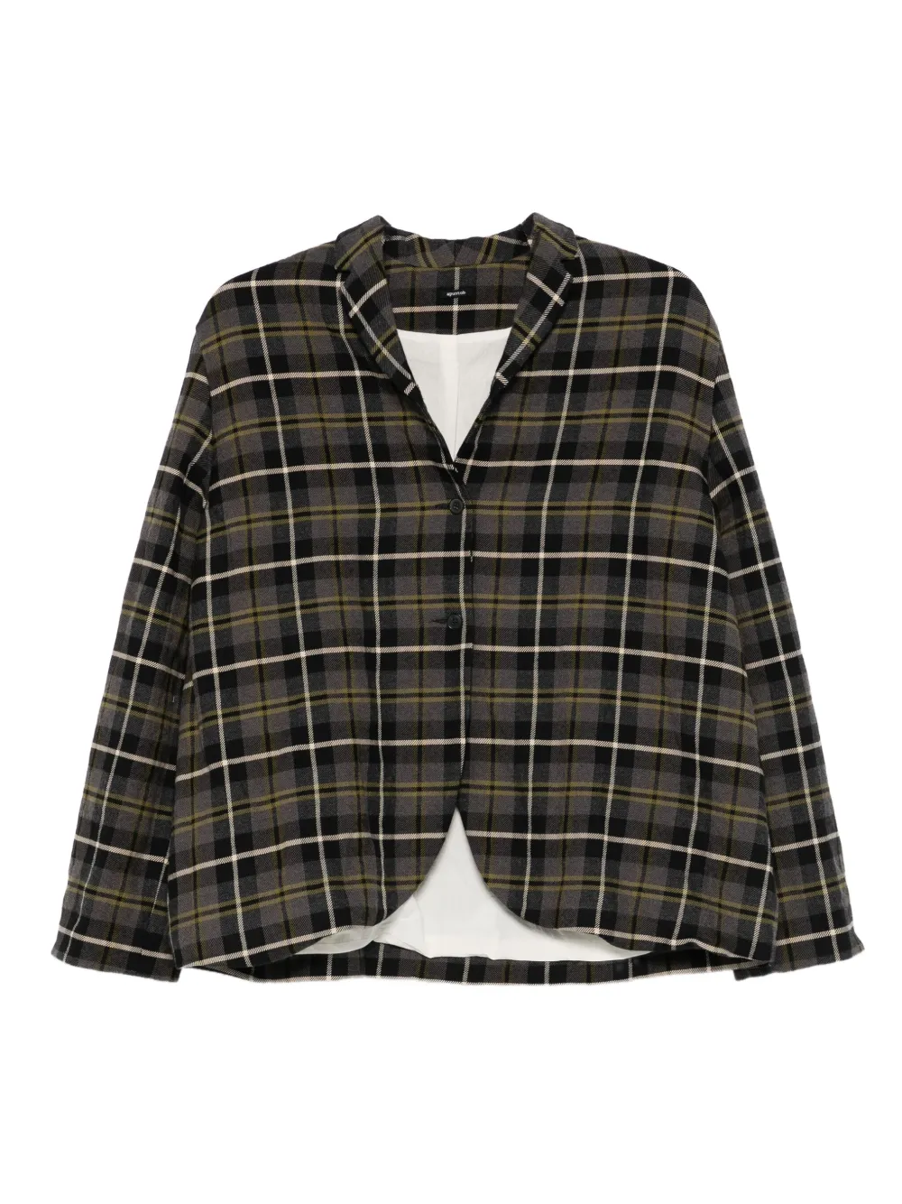 Apuntob Plaid Button Jacket | Black | Image 1