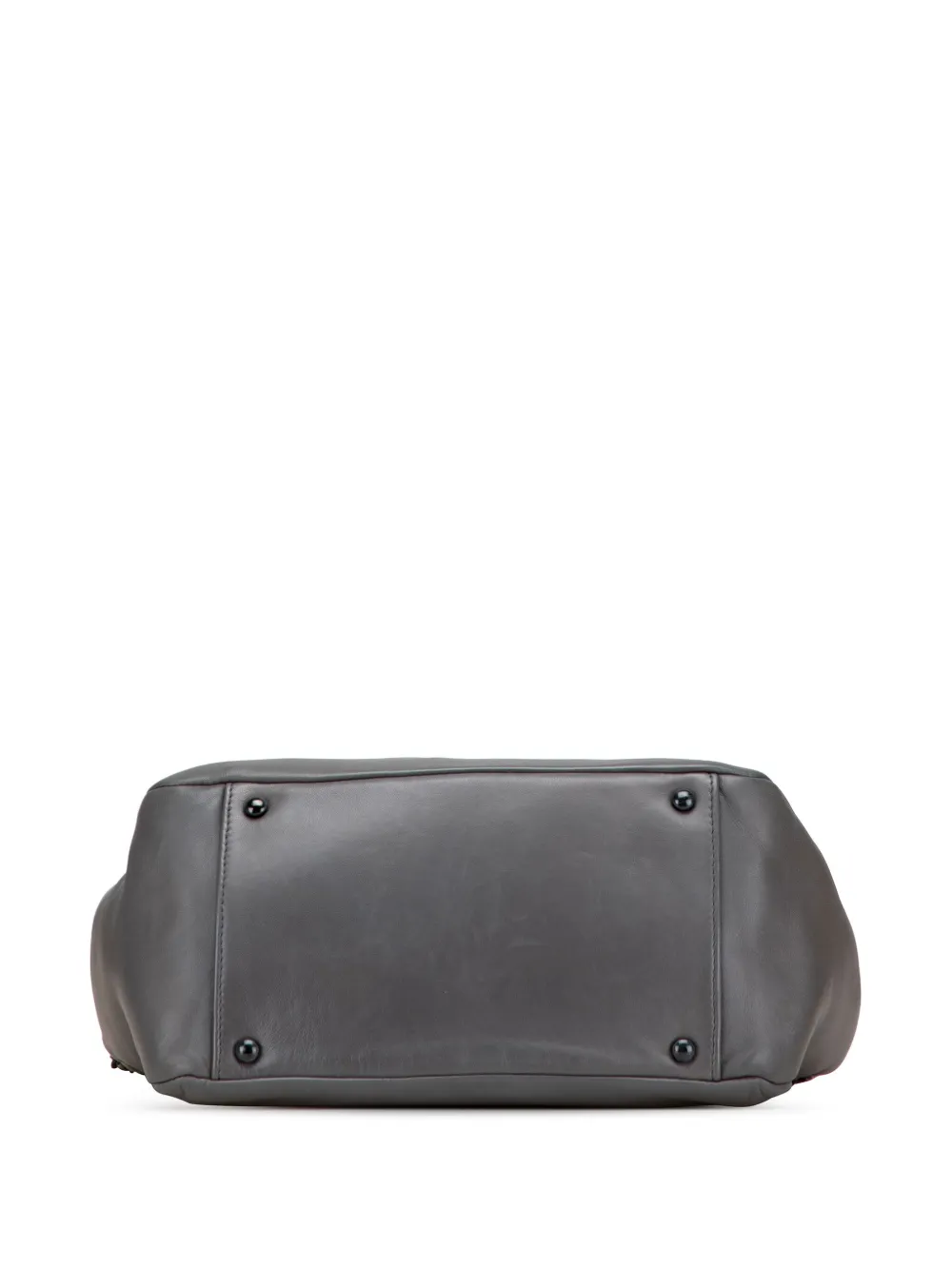 Pre-owned Chanel 2008-2009 Lambskin Studded Cc Accordion Flap Shoulder Bag In Gray