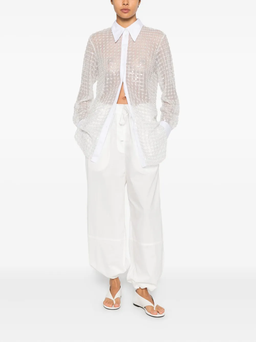 Niccolò Pasqualetti Marianne embellished shirt - Wit