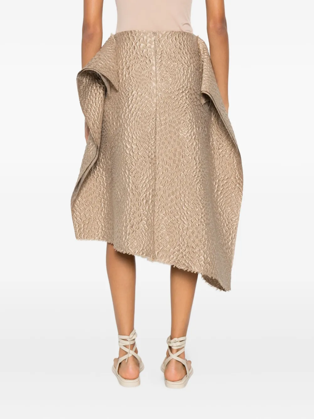 Niccolò Pasqualetti Collage asymmetrische midi-rok Beige