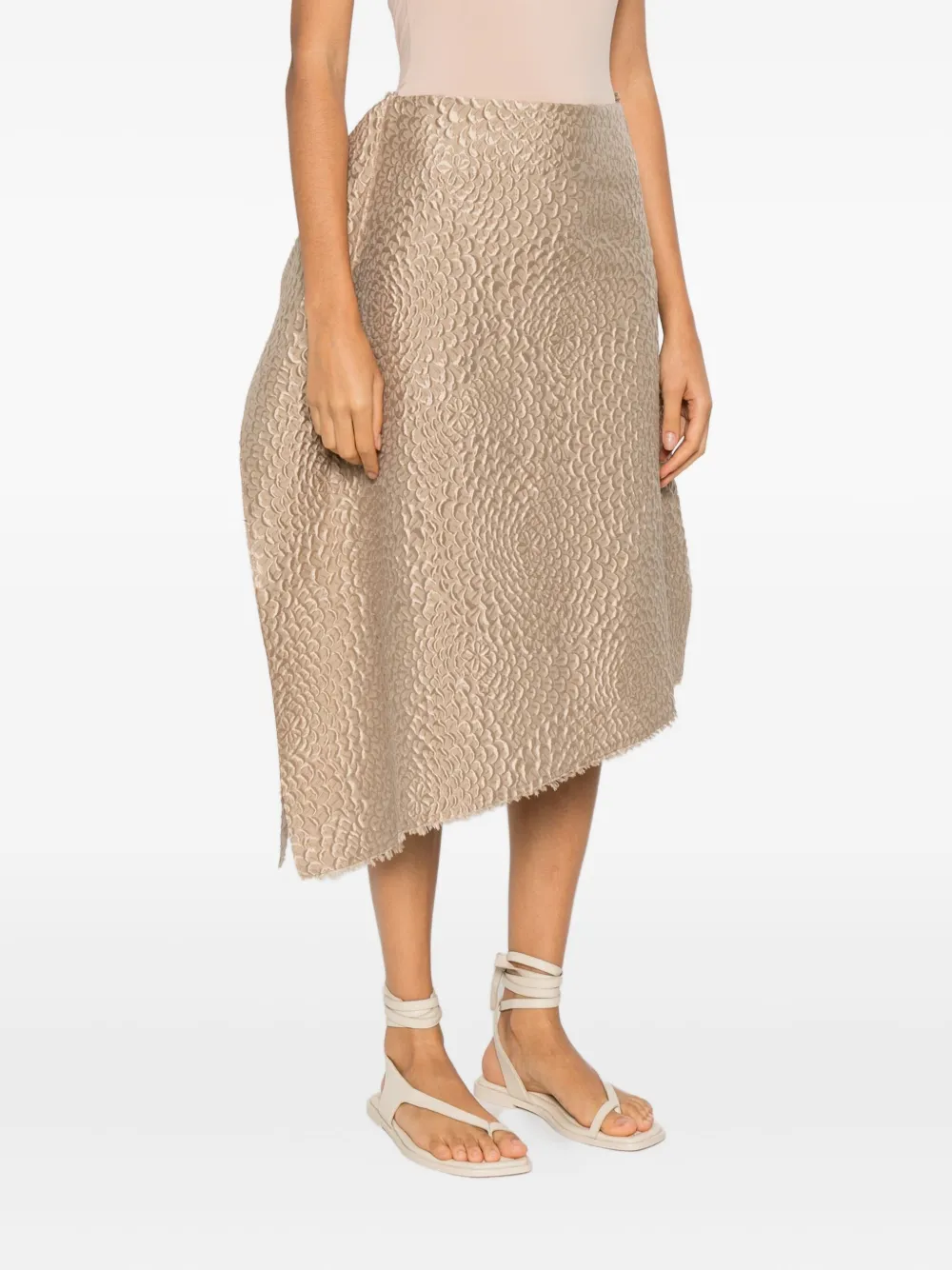 Niccolò Pasqualetti Collage asymmetrische midi-rok Beige