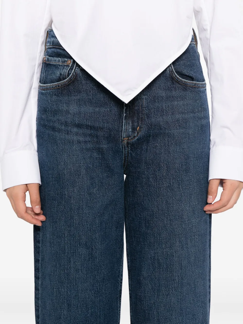 Agolde Ren High Rise Wide Leg Jeans In Blue