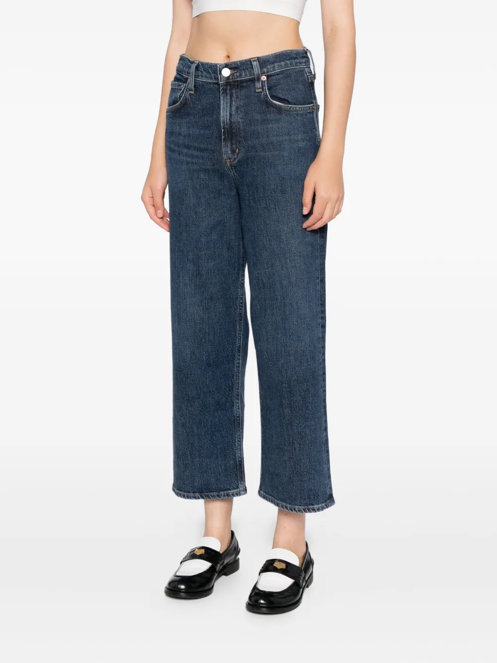 Agolde Ren High Rise Wide Leg Jeans In Blue