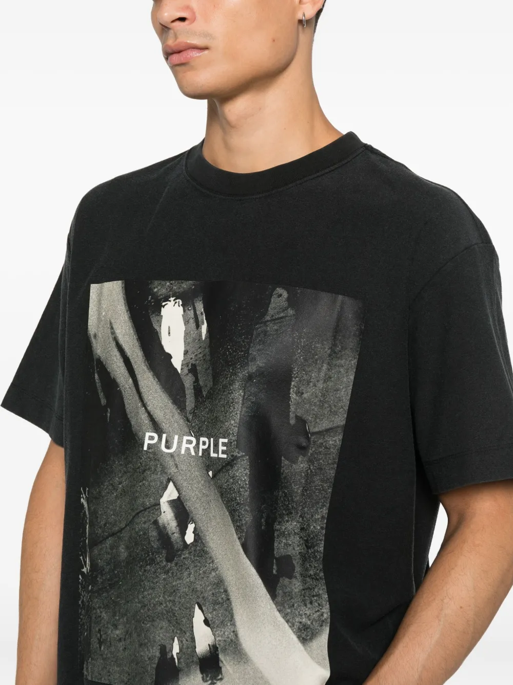 Purple Brand T-shirt met grafische print Zwart